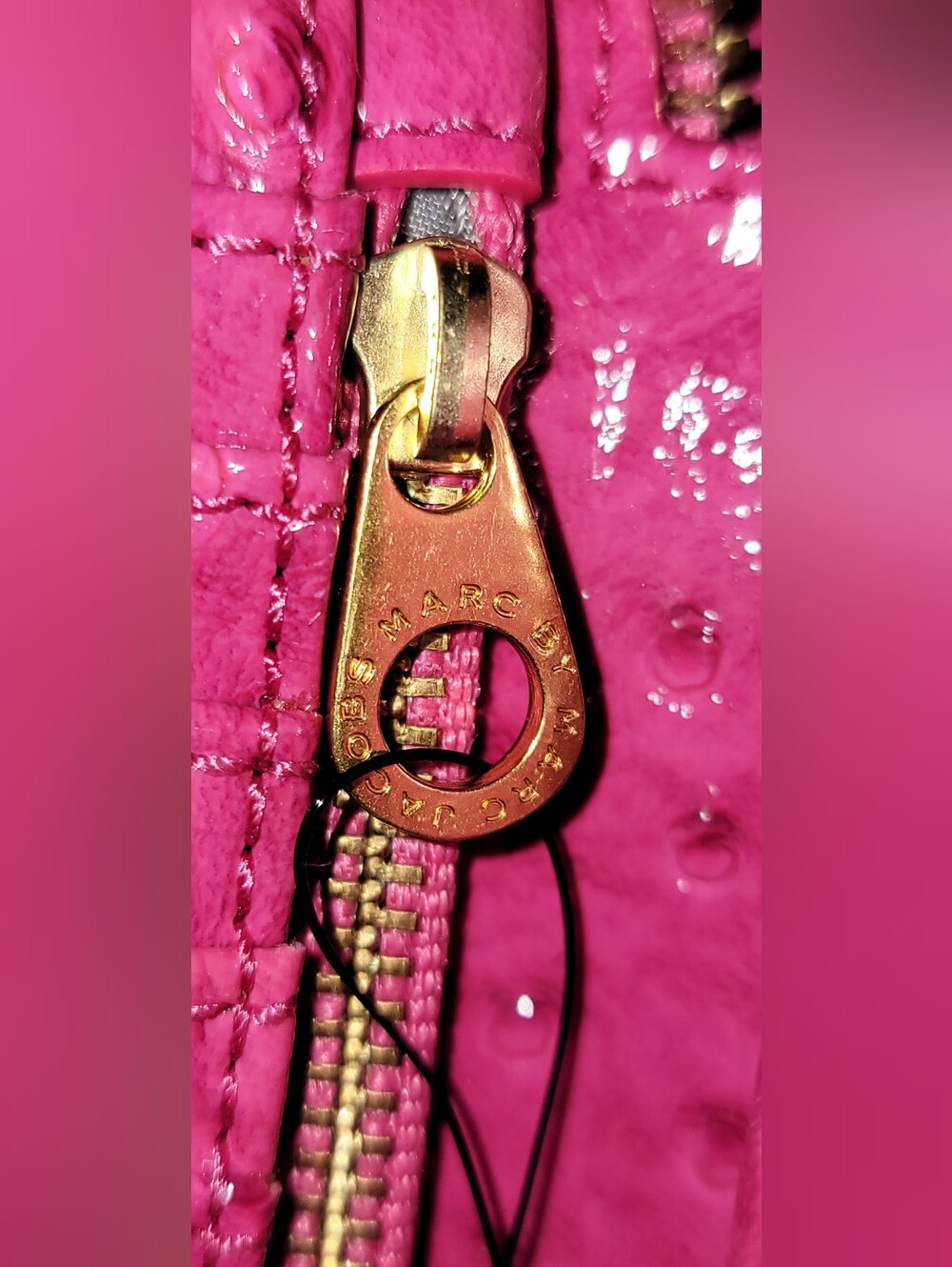 Marc by Marc Jacobs Hot Pink Ostrich-Embossed Wristlet Clutch Wallet NWT. - Picture 8 of 16